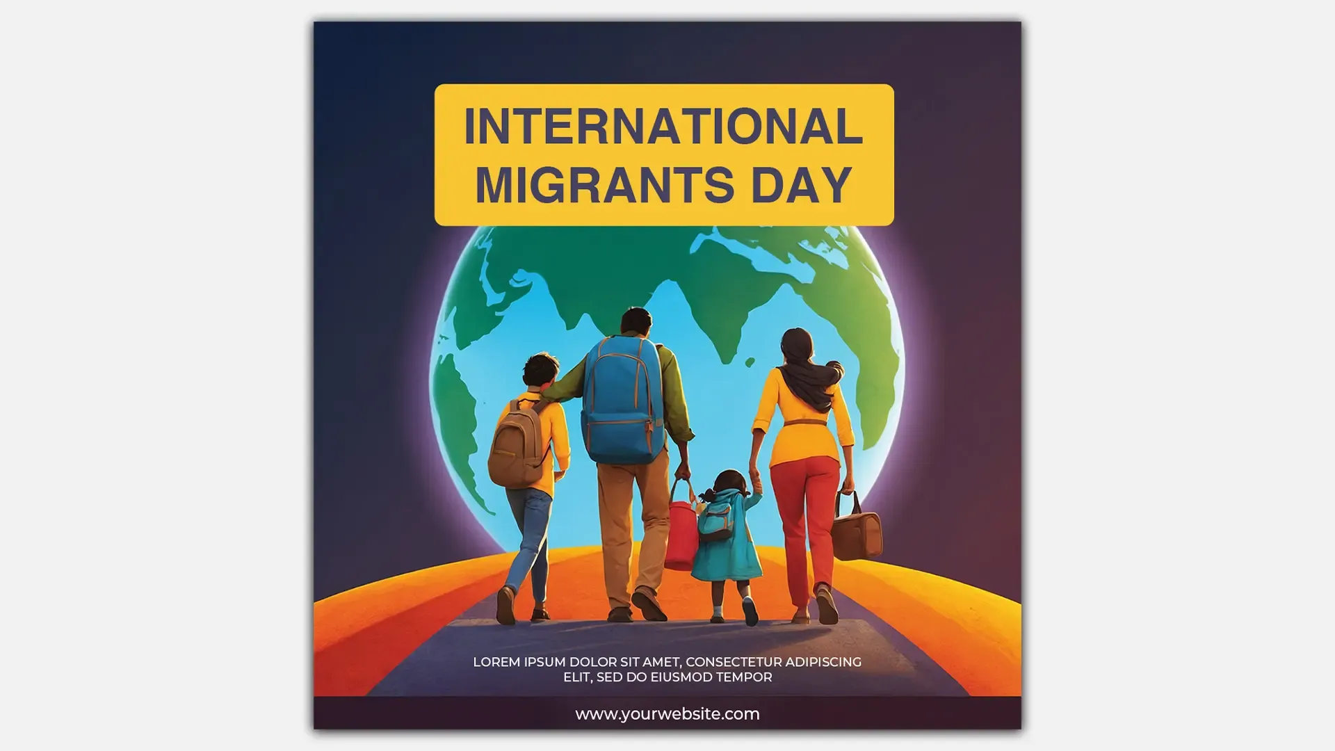 Global Family Walk International Migrants Day Instagram Post Design